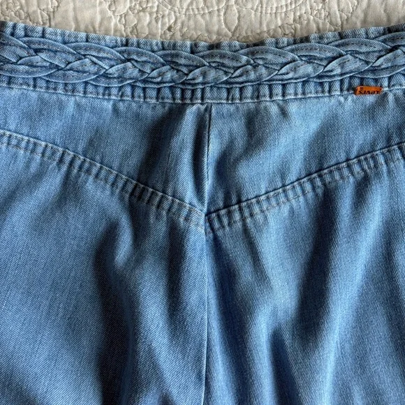 Levi’s 1970s Rare Orange Tab Vintage High Rise Flare Blue Braided Belt Jeans